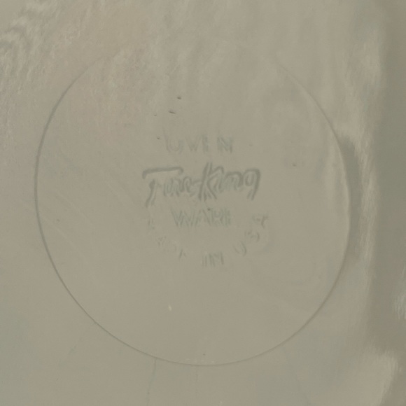 Vintage Fire King milk glass server, gold trim - Picture 6 of 6